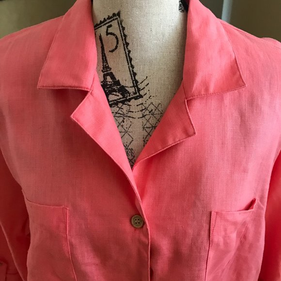 Preston & York 100% Plus Size Linen Blouse Size 18 - Picture 4 of 11